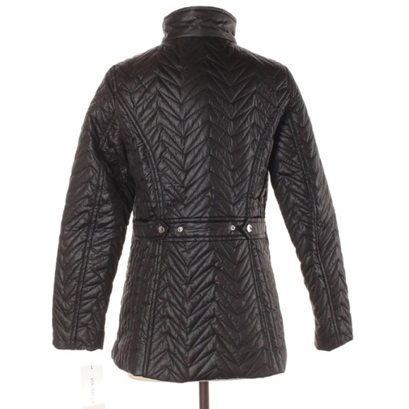 NWT Via Spiga Black Quilted Zip Up Cargo Jacket - Picture 4 of 7